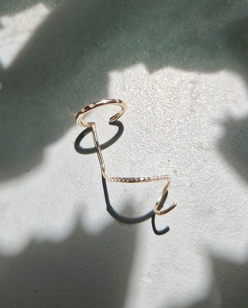 Piercing derecho único Round Light Bangles de oro y diamantes - Sansoeurs - Blanco Blanco-2