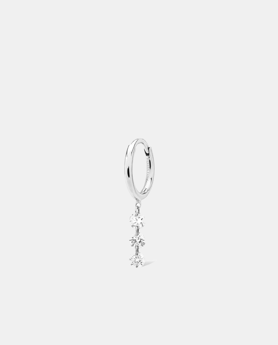 Imagen 1 de Piercing aro de oro blanco y diamantes - Persée - Blanco Blanco