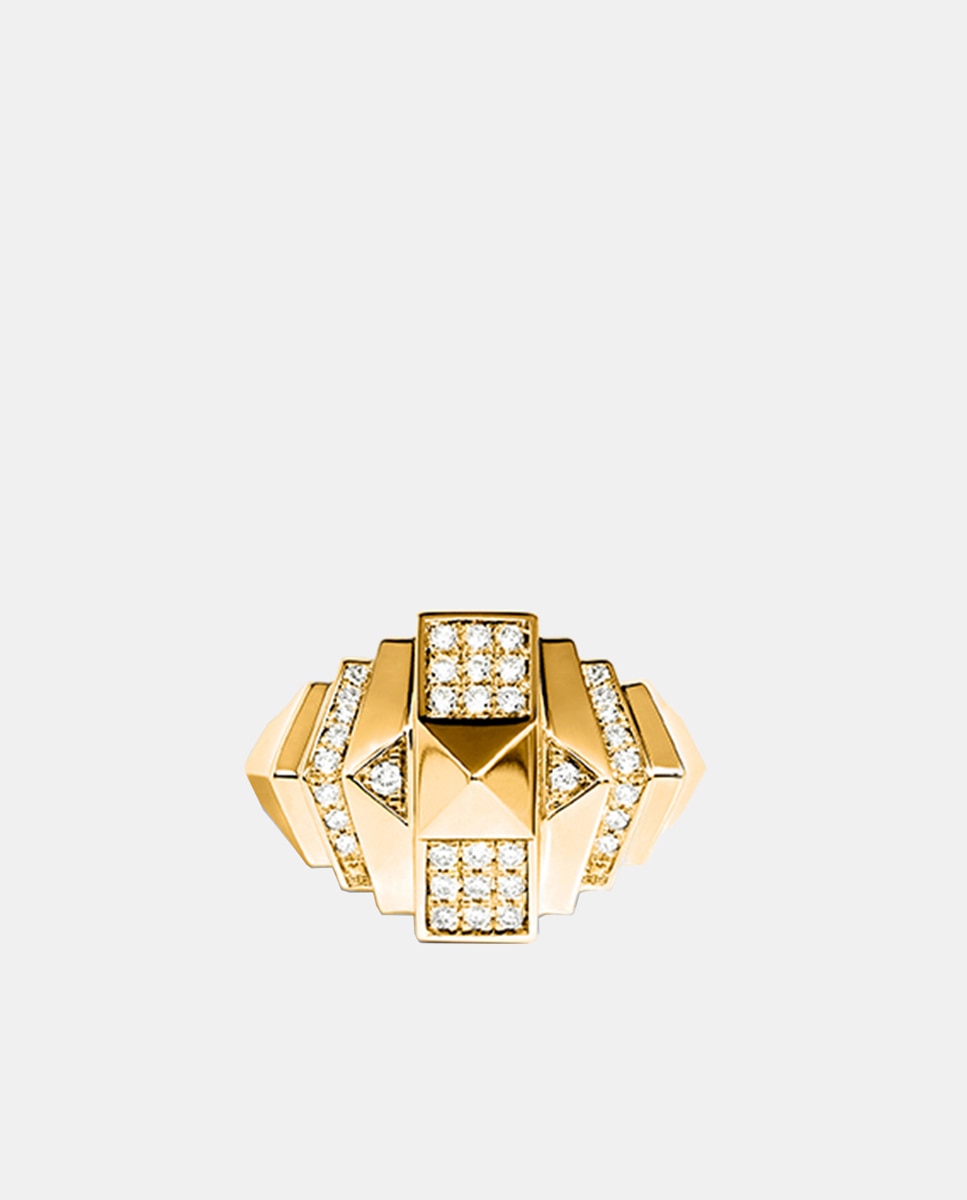 Imagen 0 de Anillo Mini Pyramid Rockaway de oro y diamantes Blanco