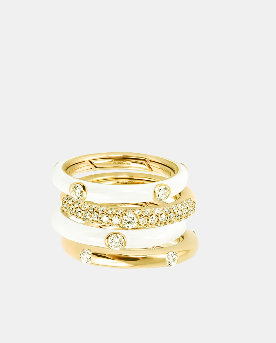 Anillo Pop de oro y diamantes - Adolfo Courrier - Blanco Blanco-2