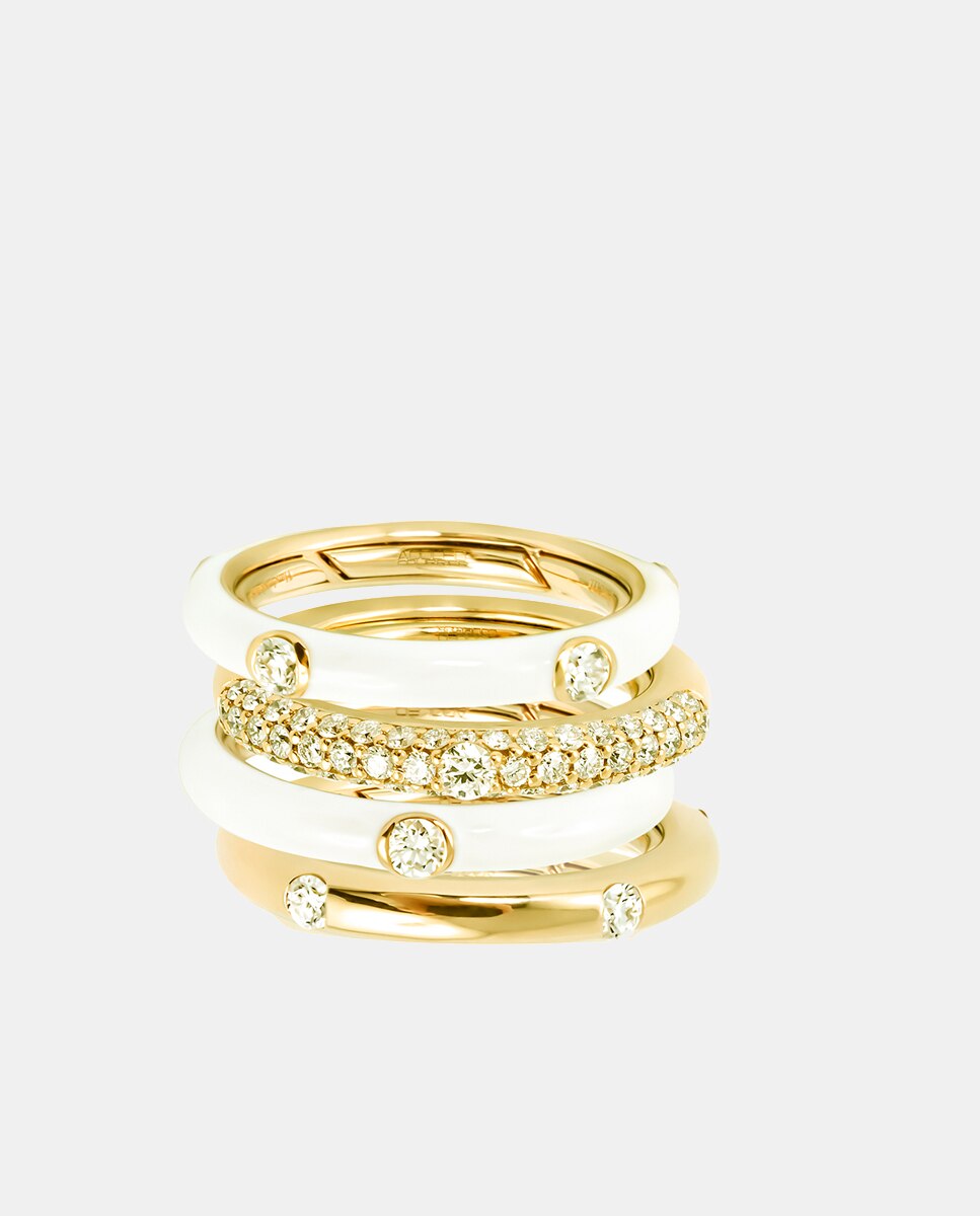 Anillo Pop de oro y diamantes - Adolfo Courrier - Blanco Blanco-2