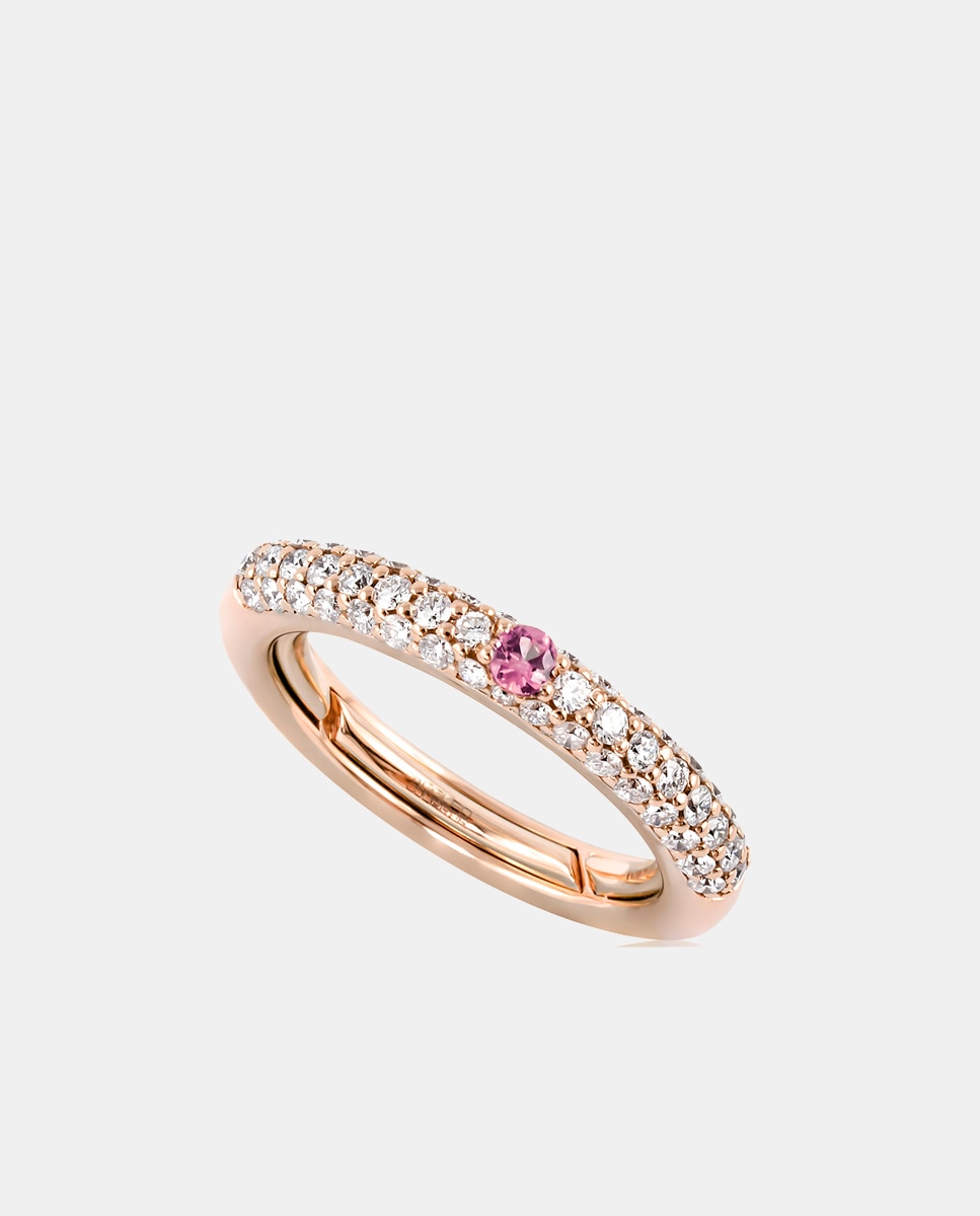 Anillo Pop de oro, diamantes y zafiro - Adolfo Courrier - Rosa Rosa-1