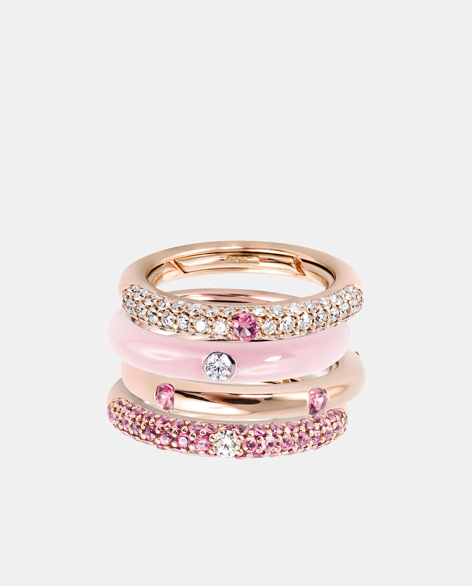 Anillo Pop de oro, diamantes y zafiro - Adolfo Courrier - Rosa Rosa-2
