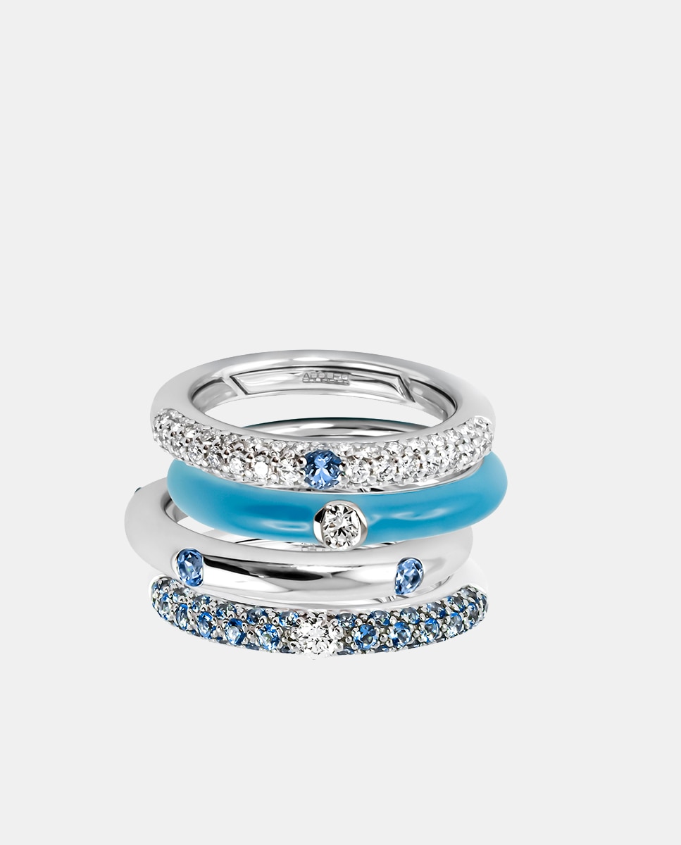 Imagen 2 de Anillo Pop de oro, diamantes y zafiro - Adolfo Courrier - Azul Azul