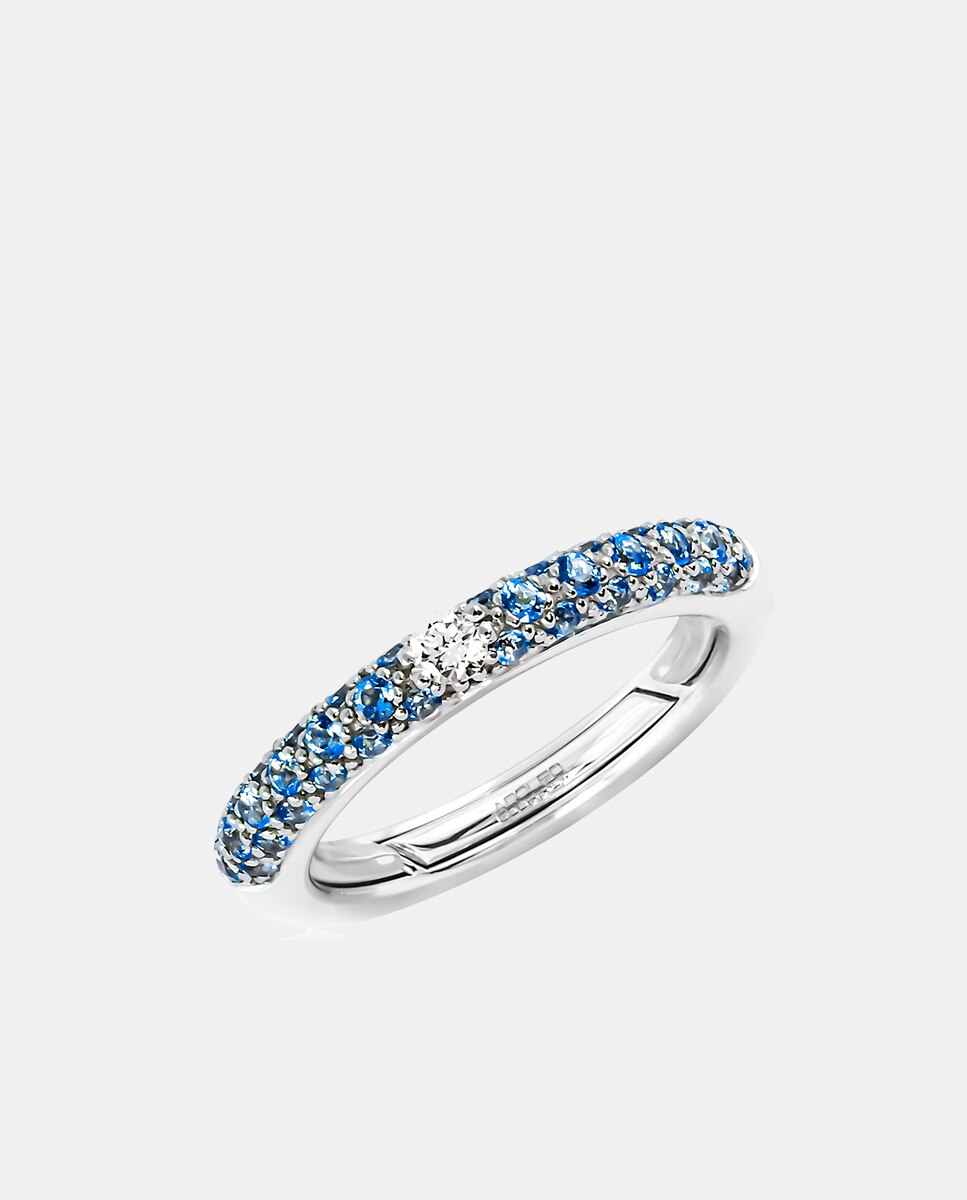 Imagen 0 de Anillo Pop de oro, diamantes y zafiro Azul