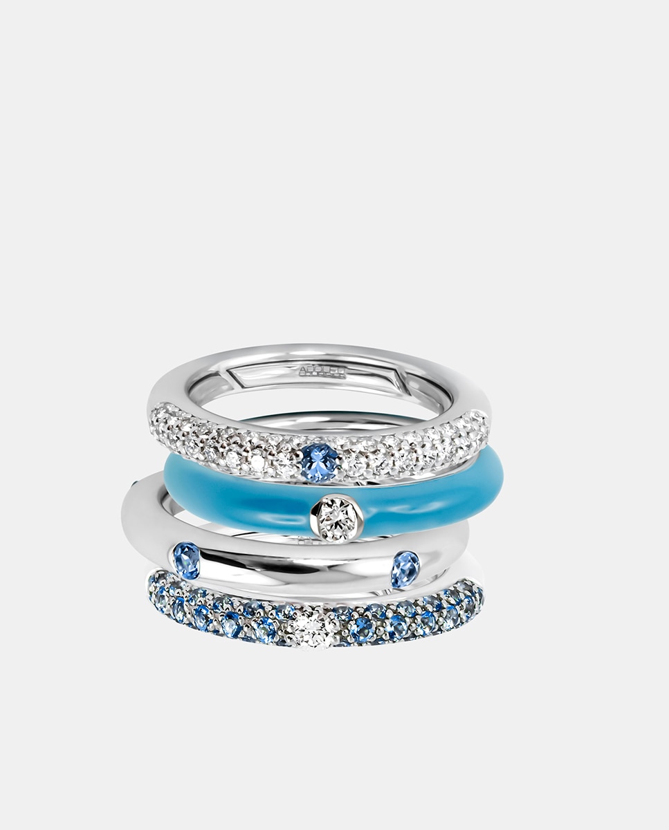 Anillo Pop de oro, diamantes y zafiro - Adolfo Courrier - Azul Azul-2