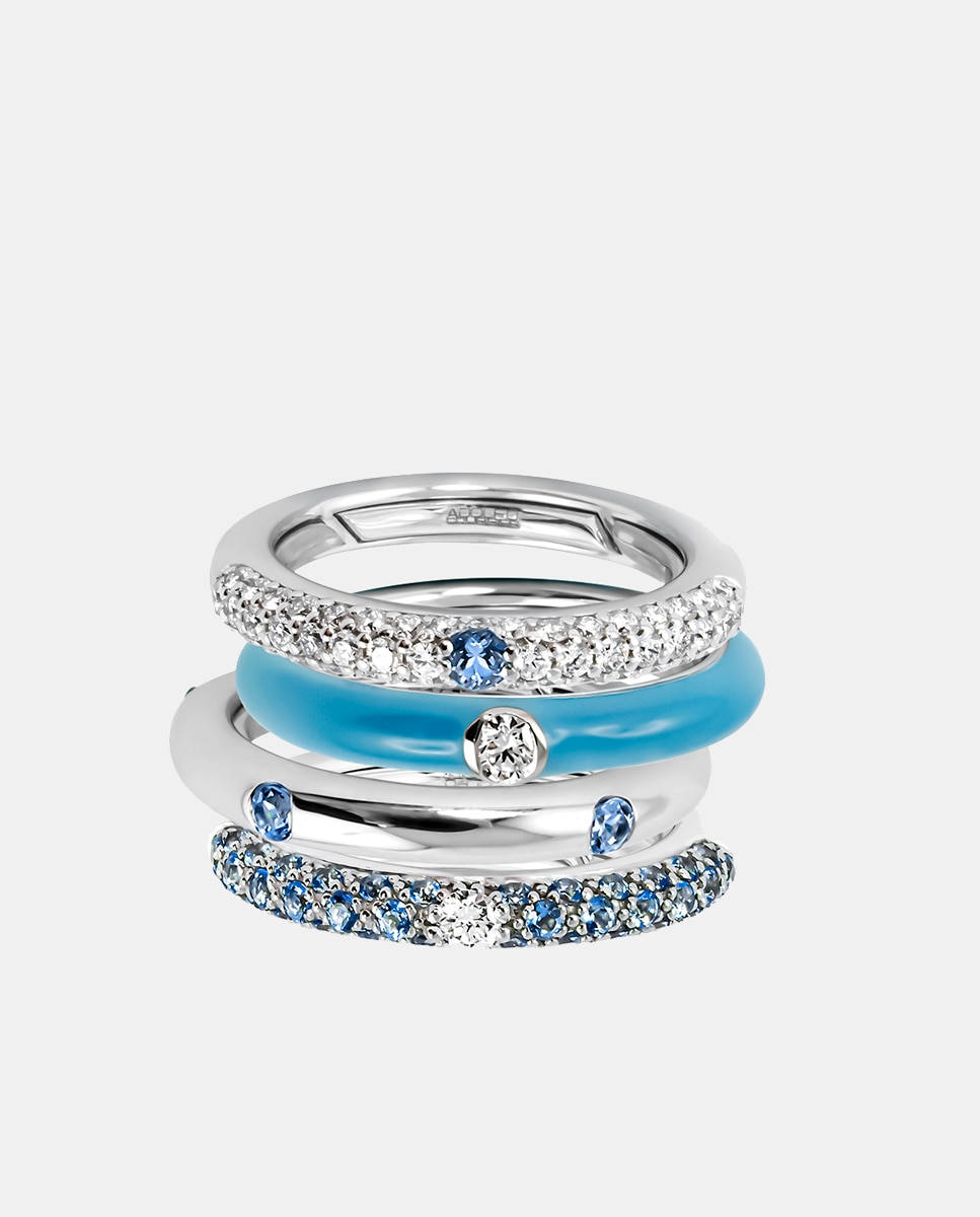 Anillo Pop de oro y diamante Azul Adolfo Courrier Azul-2