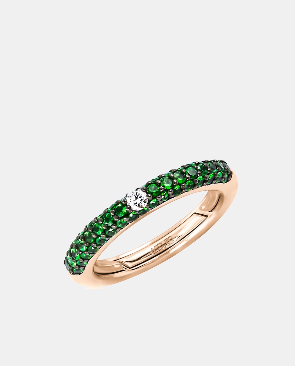 Anillo Pop de oro, diamantes y tsavorita Verde Adolfo Courrier Verde-1