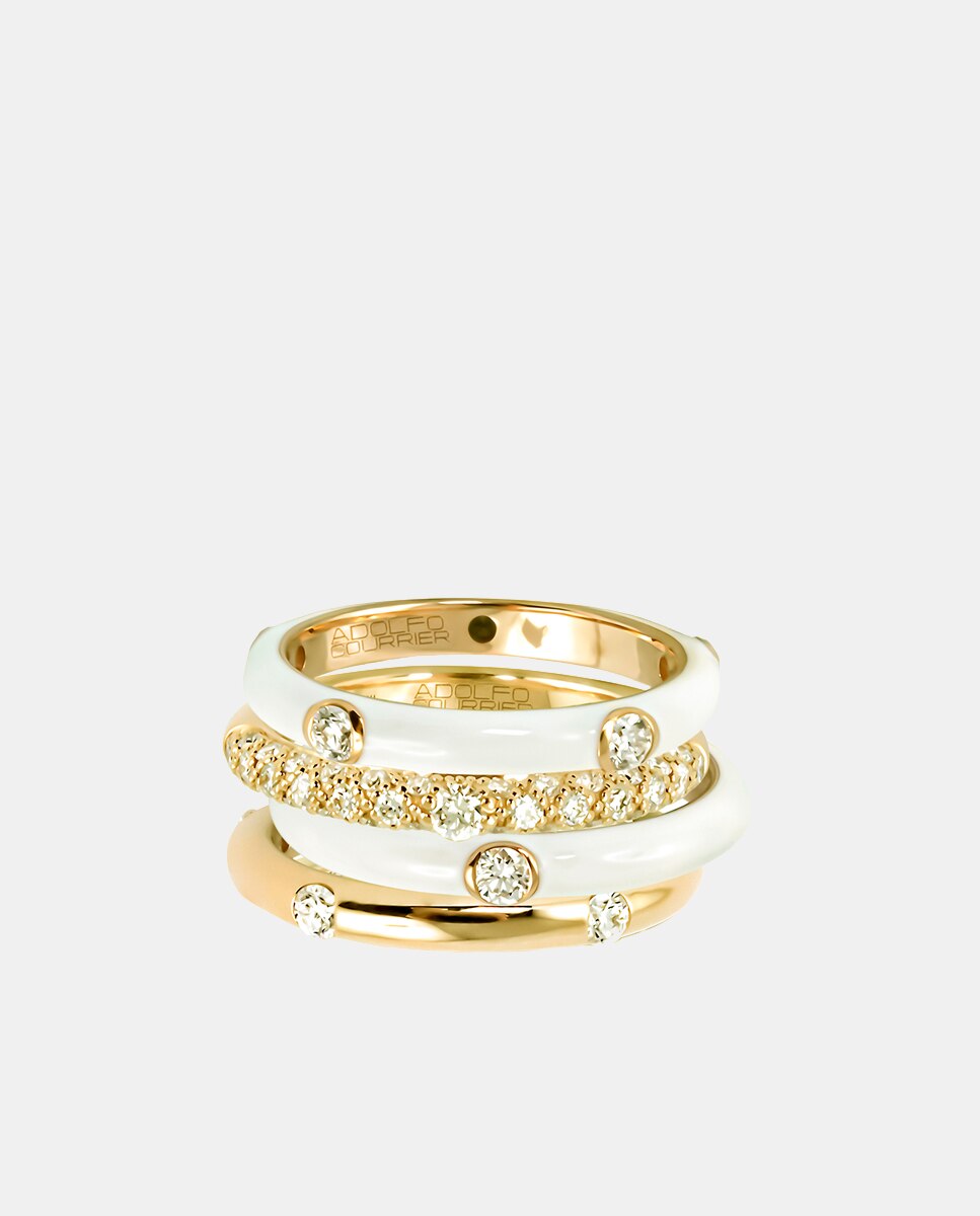 Anillo Pop de oro y diamantes - Adolfo Courrier - Blanco Blanco-2