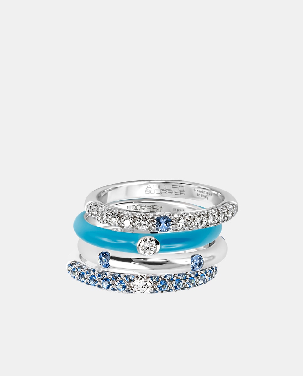 Anillo Pop de oro, diamantes y zafiro - Adolfo Courrier - Azul Azul-2