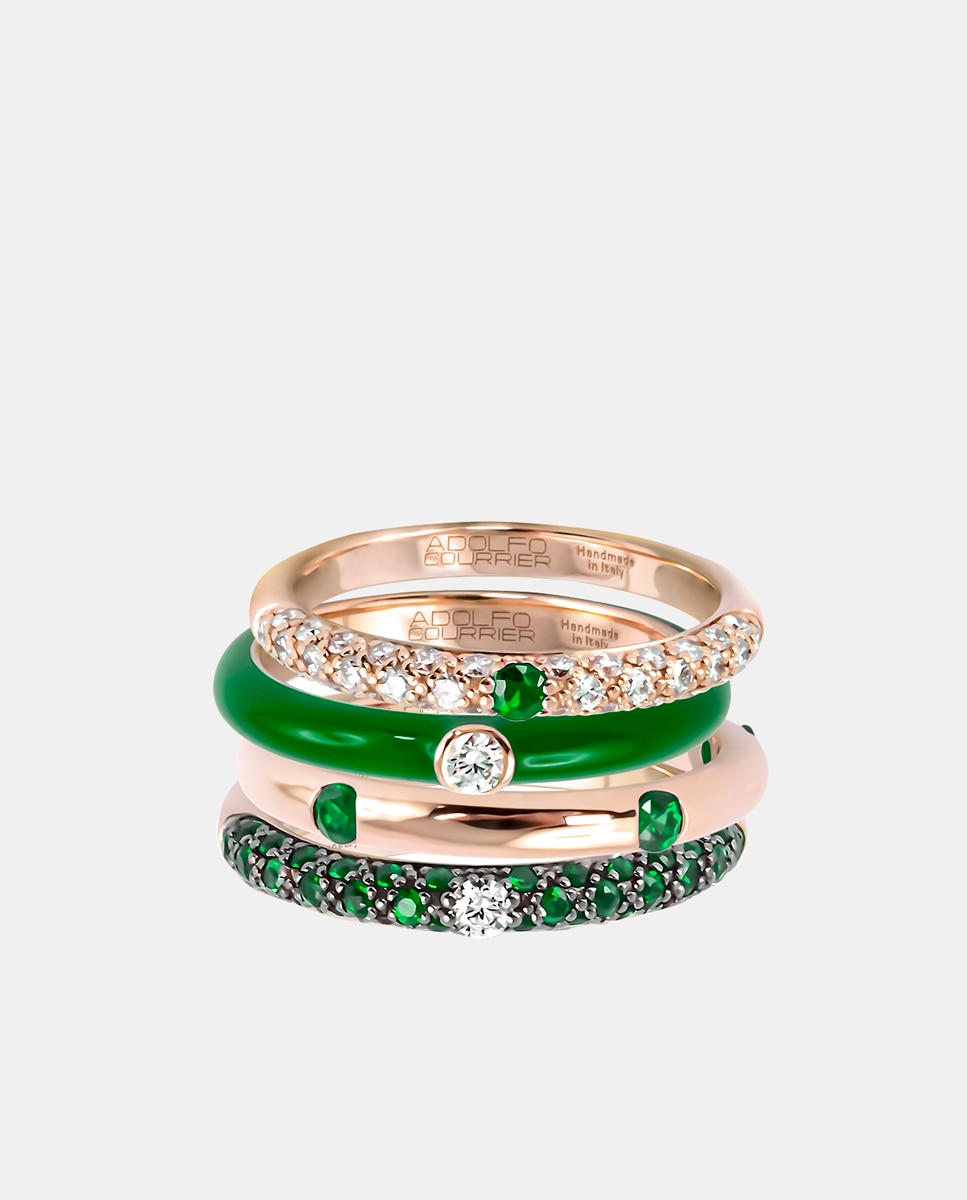 Anillo Pop de oro, diamantes y tsavorita - Adolfo Courrier - Verde Verde-2