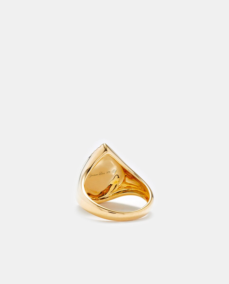 Imagen 3 de Anillo de oro, malaquita y diamante - Yvonne Léon - Verde Verde