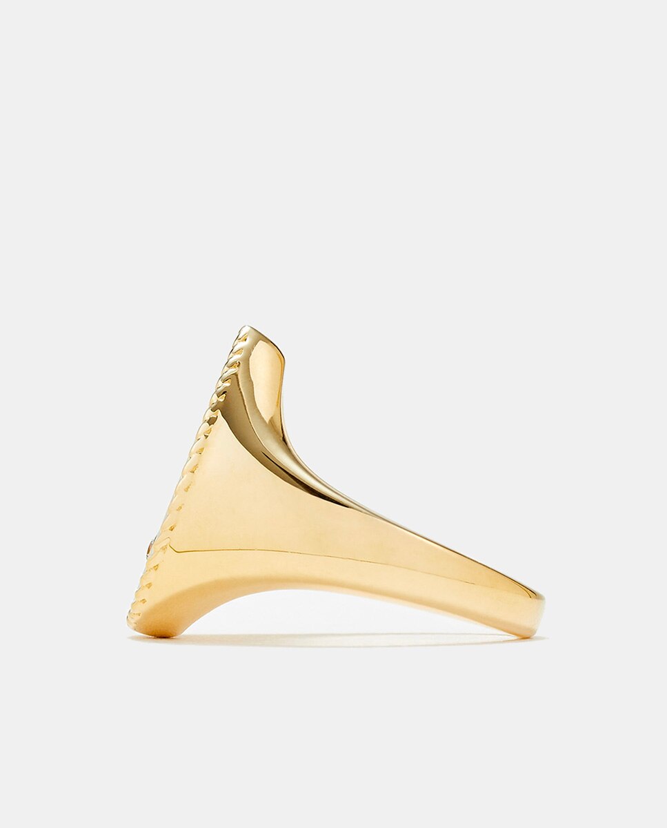 Anillo de oro, madreperla diamante - Yvonne Léon - Blanco Blanco-2