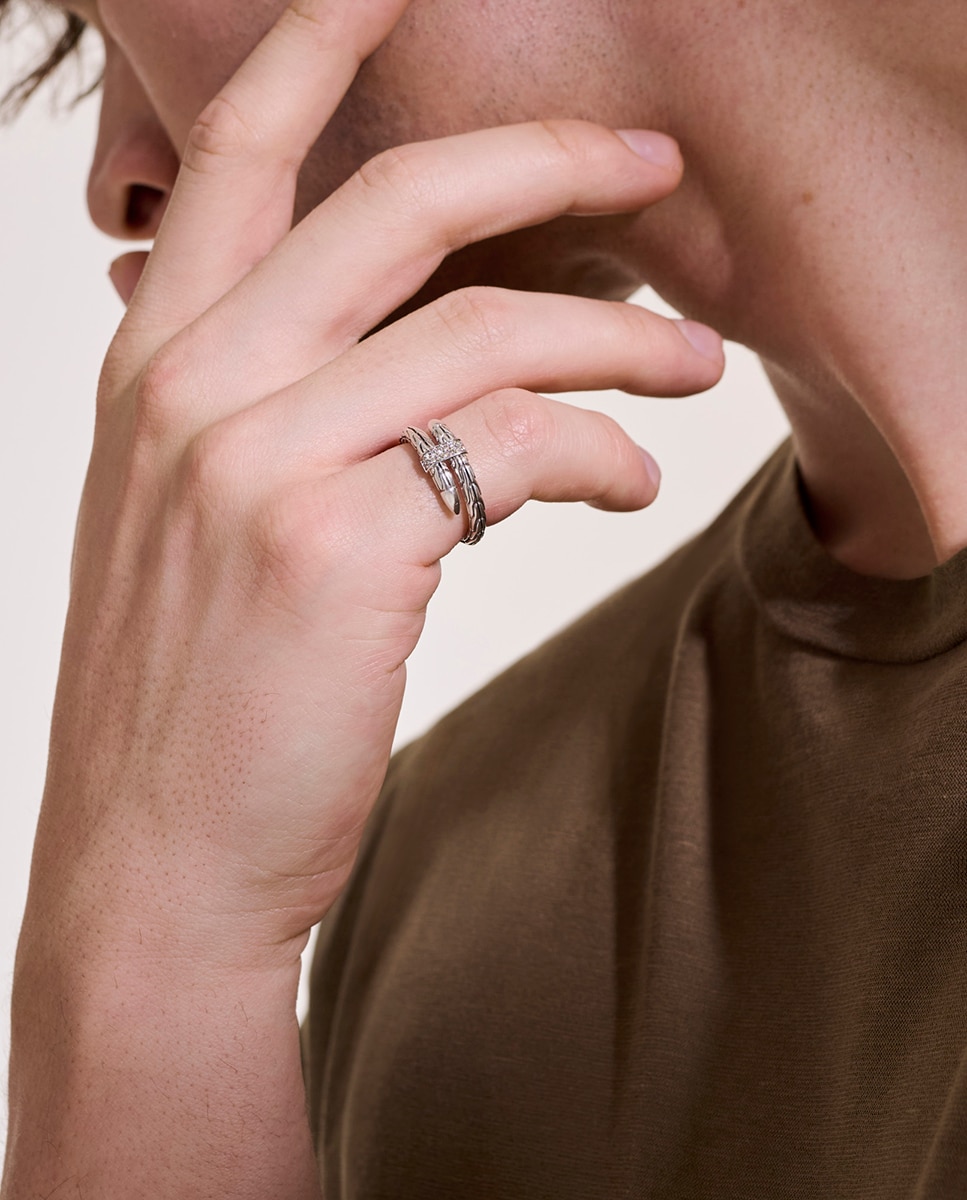 Anillo Spear de plata y diamantes - John Hardy - Plata Plata-5