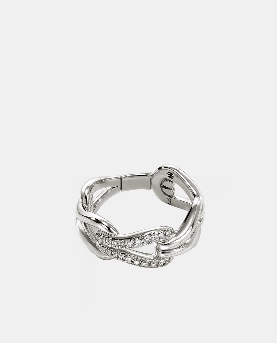 Imagen 0 de Anillo Surf de plata y diamantes Plata