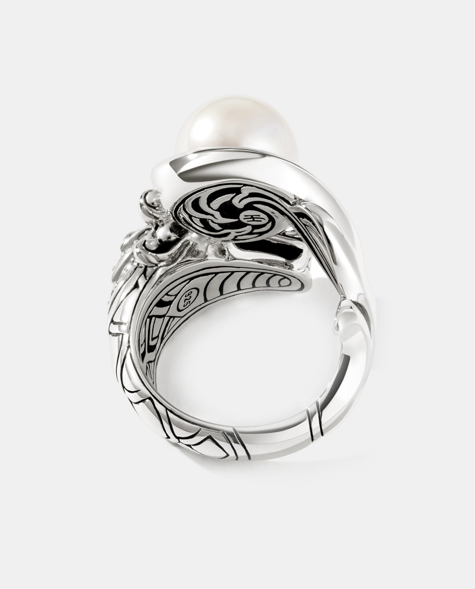 Anillo Naga de plata con perla y zafiro azul Plata John Hardy Plata-2