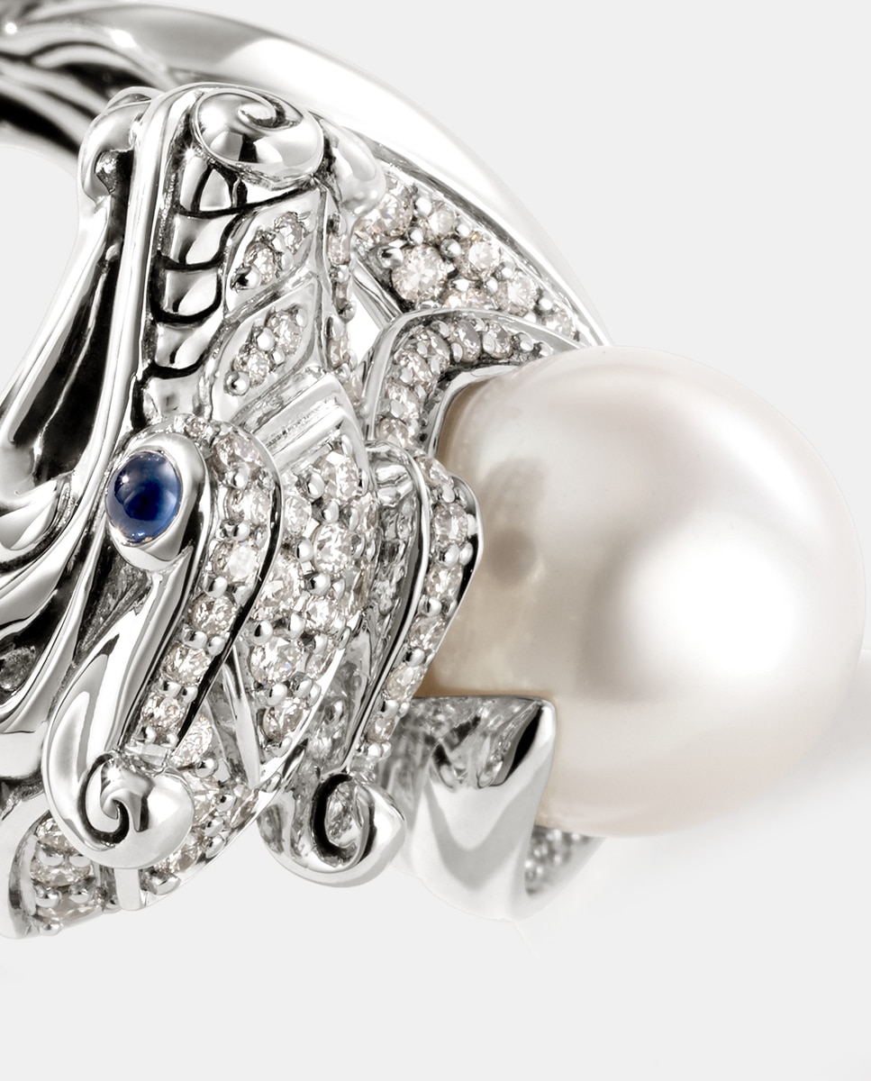 Anillo Naga de plata con perla y zafiro azul Plata John Hardy Plata-3