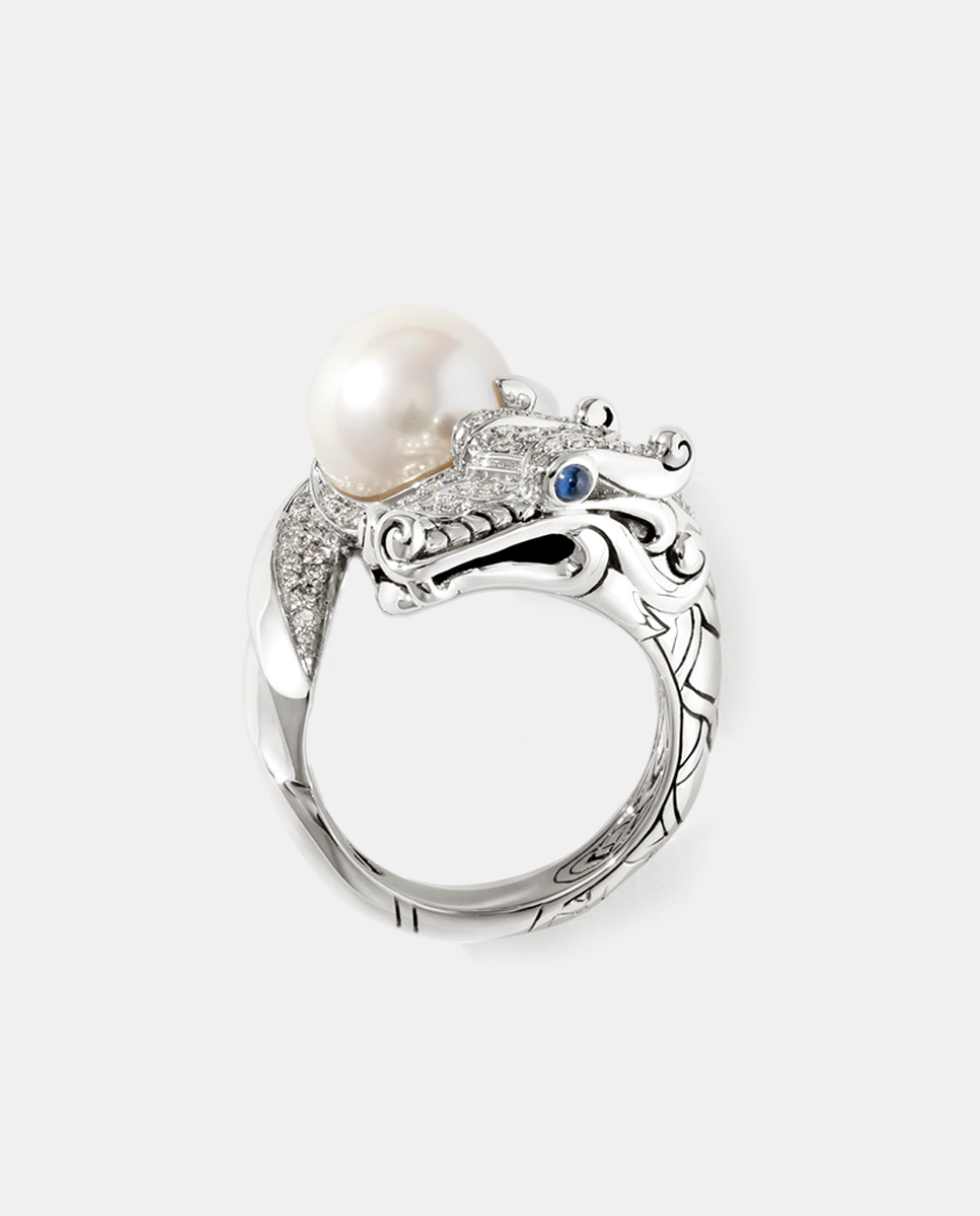 Anillo Naga de plata con perla y zafiro azul Plata John Hardy Plata-4