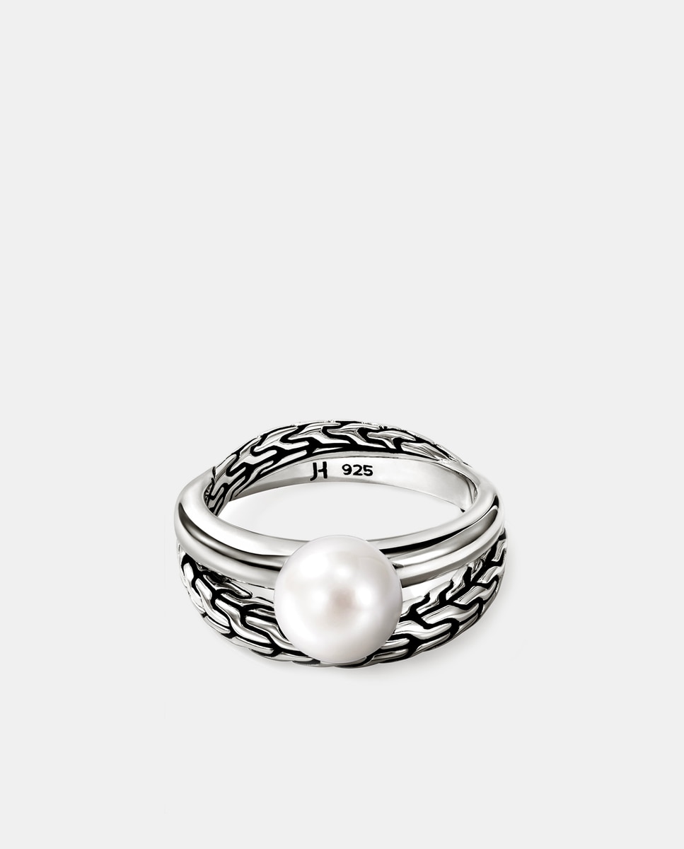 Imagen 0 de Anillo JH Essentials de plata y perla Blanco