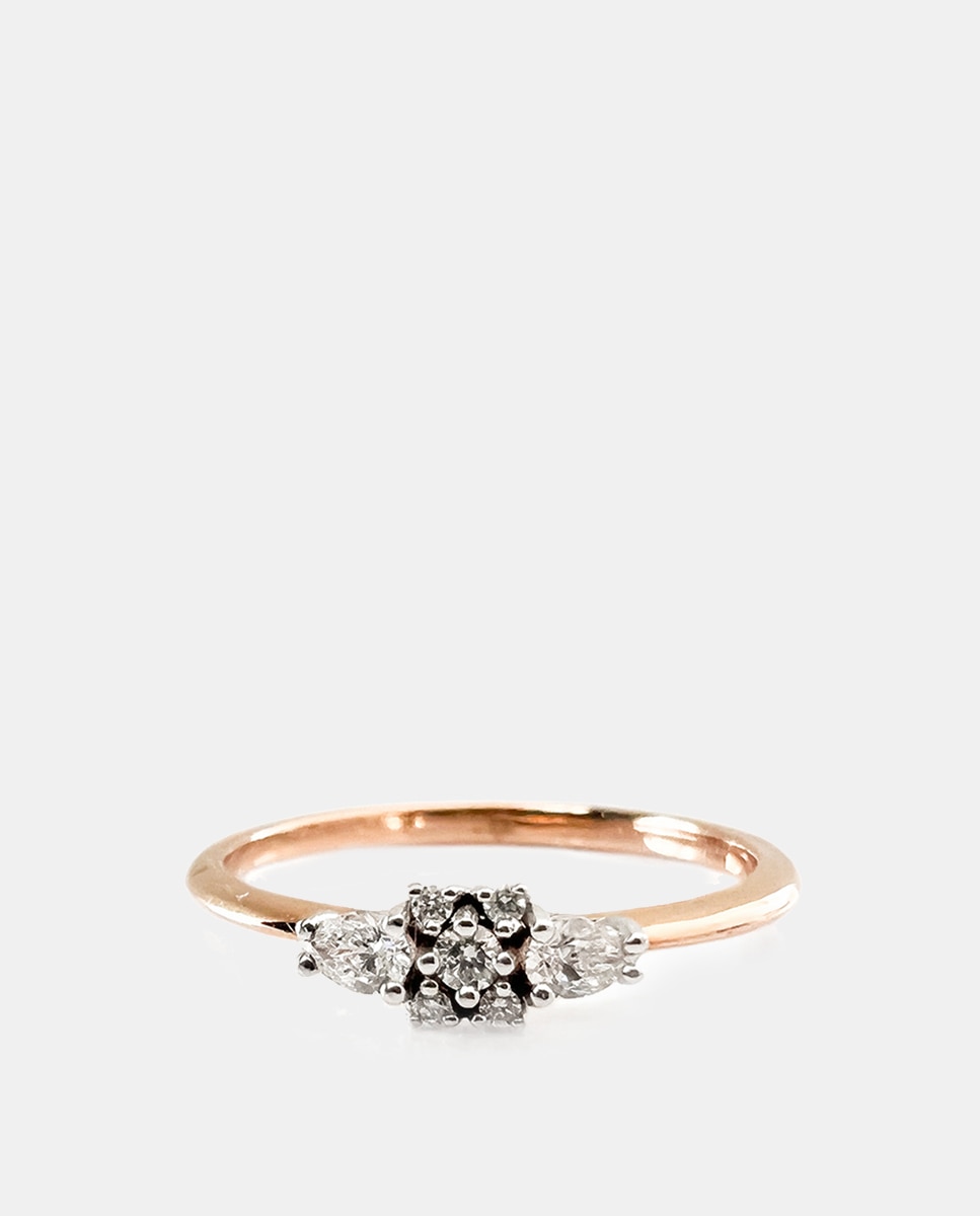Imagen 0 de Anillo Drop de oro y diamantes Blanco