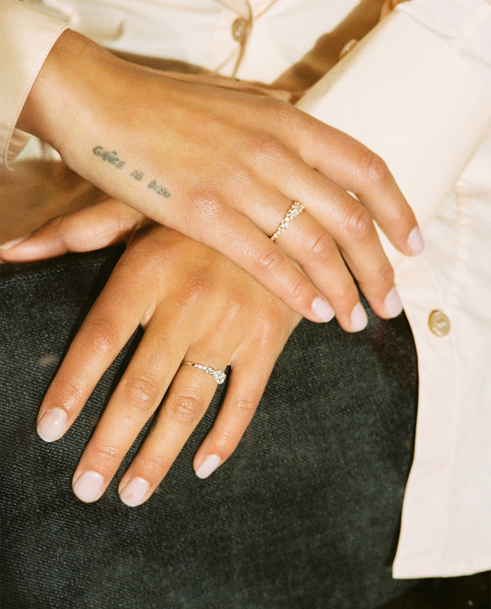 Anillo Light Rain de oro y diamantes - Sansoeurs - Blanco Blanco-3