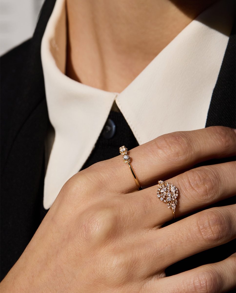 Anillo Light Sugar Sinet de oro y diamantes - Sansoeurs - Blanco Blanco-3