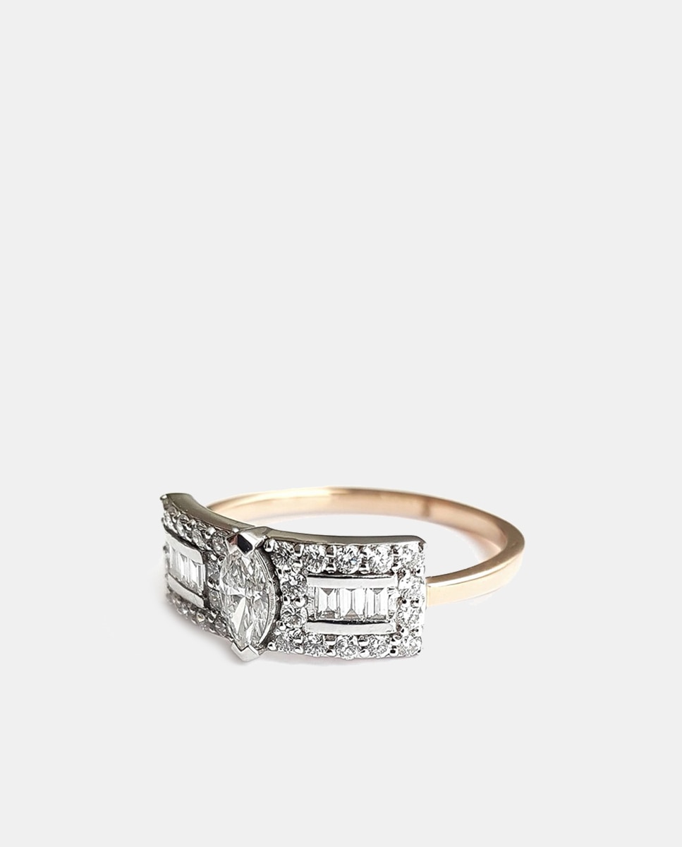 Imagen 0 de Anillo Second Wife Big de oro bicolor y diamantes Blanco
