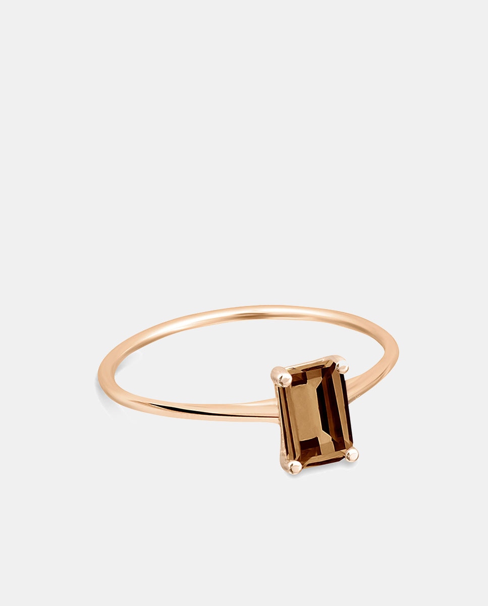 Imagen 0 de Anillo Cocktail de oro y  piedra fumé Marrón