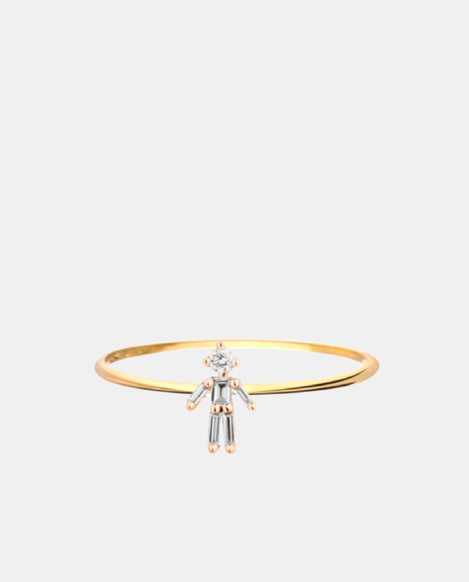 Imagen 0 de Anillo Iconic Niño de oro y diamantes Blanco