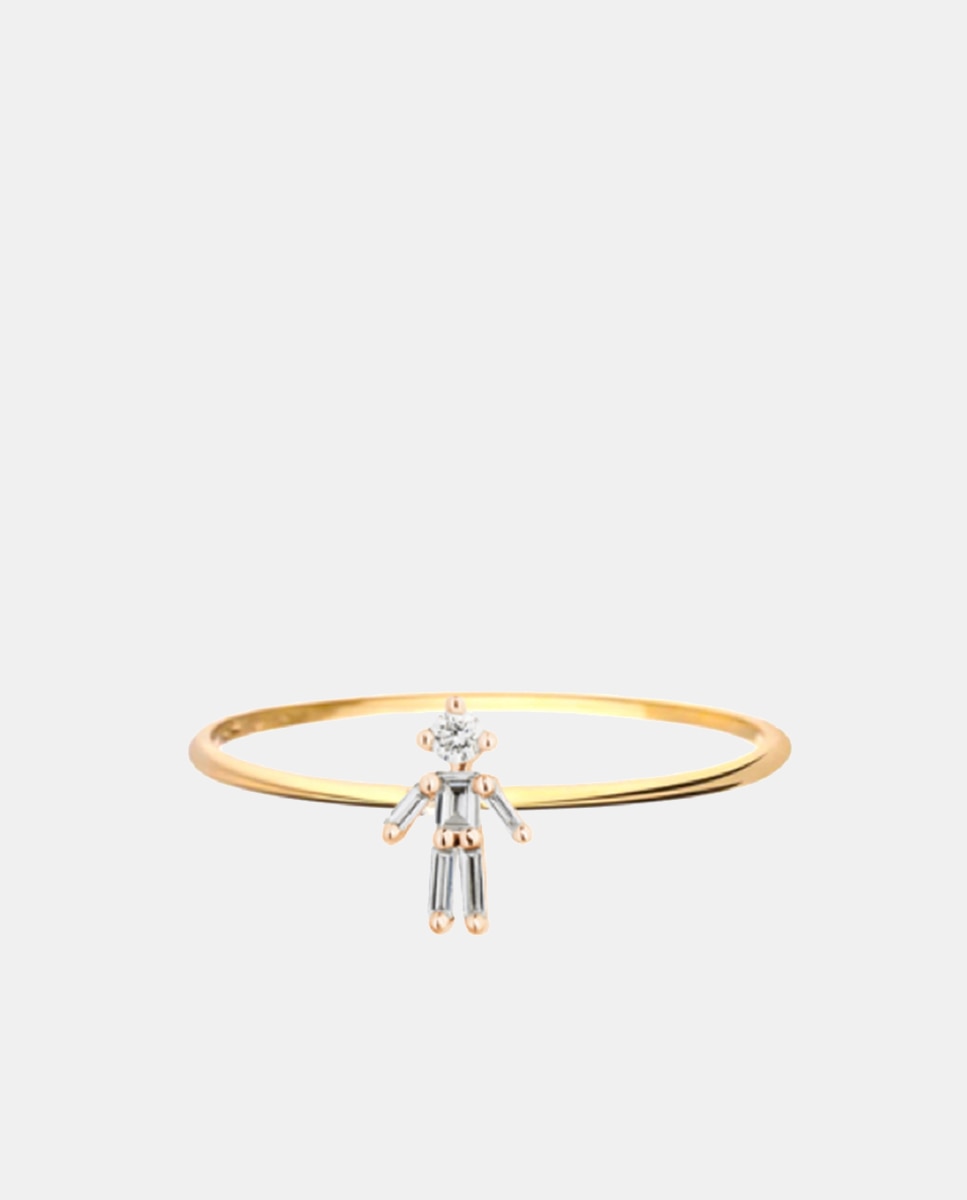 Imagen 1 de Anillo Iconic Niño de oro y diamantes Blanco