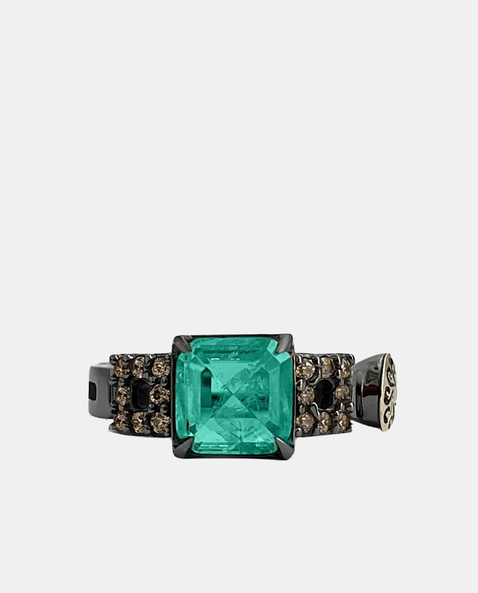 Bohemme - Anillo Windows de plata con y detalles en oro.