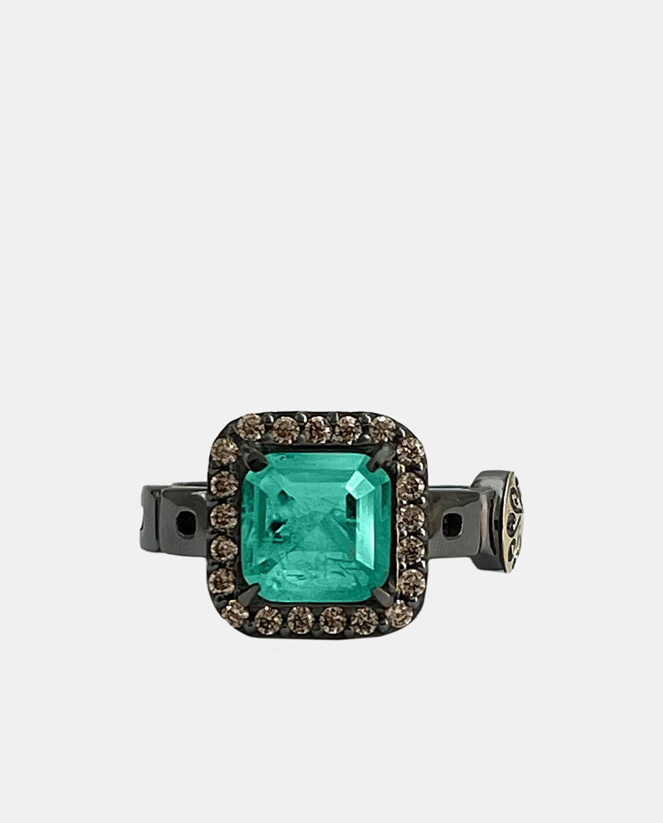 Bohemme - Anillo Windows de plata con y detalles en oro.