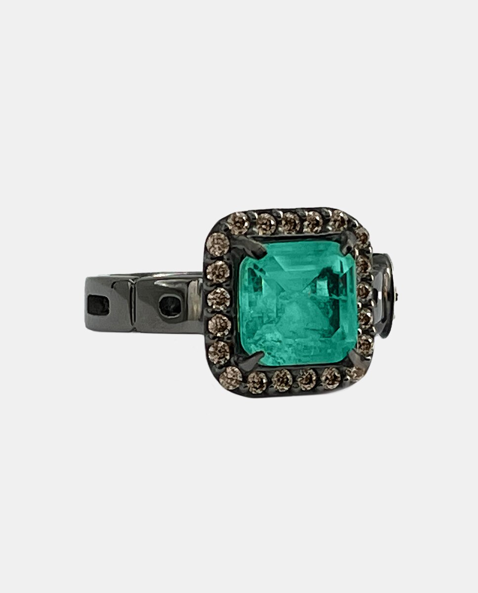 Anillo Windows de plata con y detalles en oro - Bohemme - Verde Verde-3