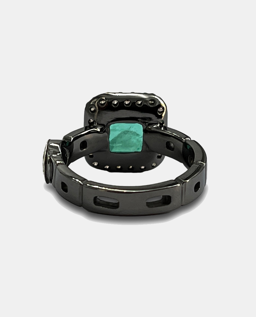 Anillo Windows de plata con y detalles en oro - Bohemme - Verde Verde-4