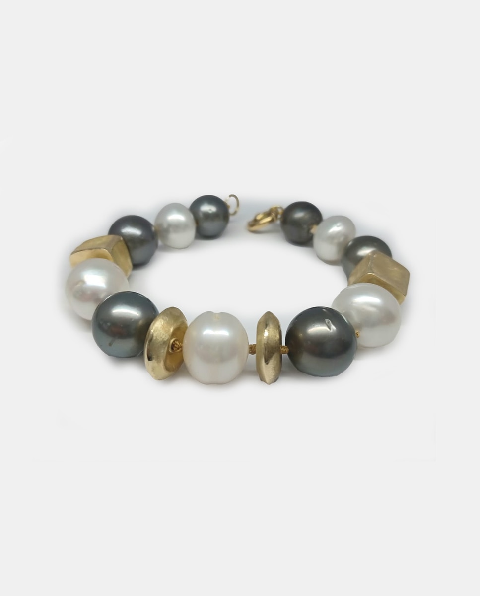 Pulsera de oro y perlas Tahití - Romo Designs - Multicolor Multicolor-1