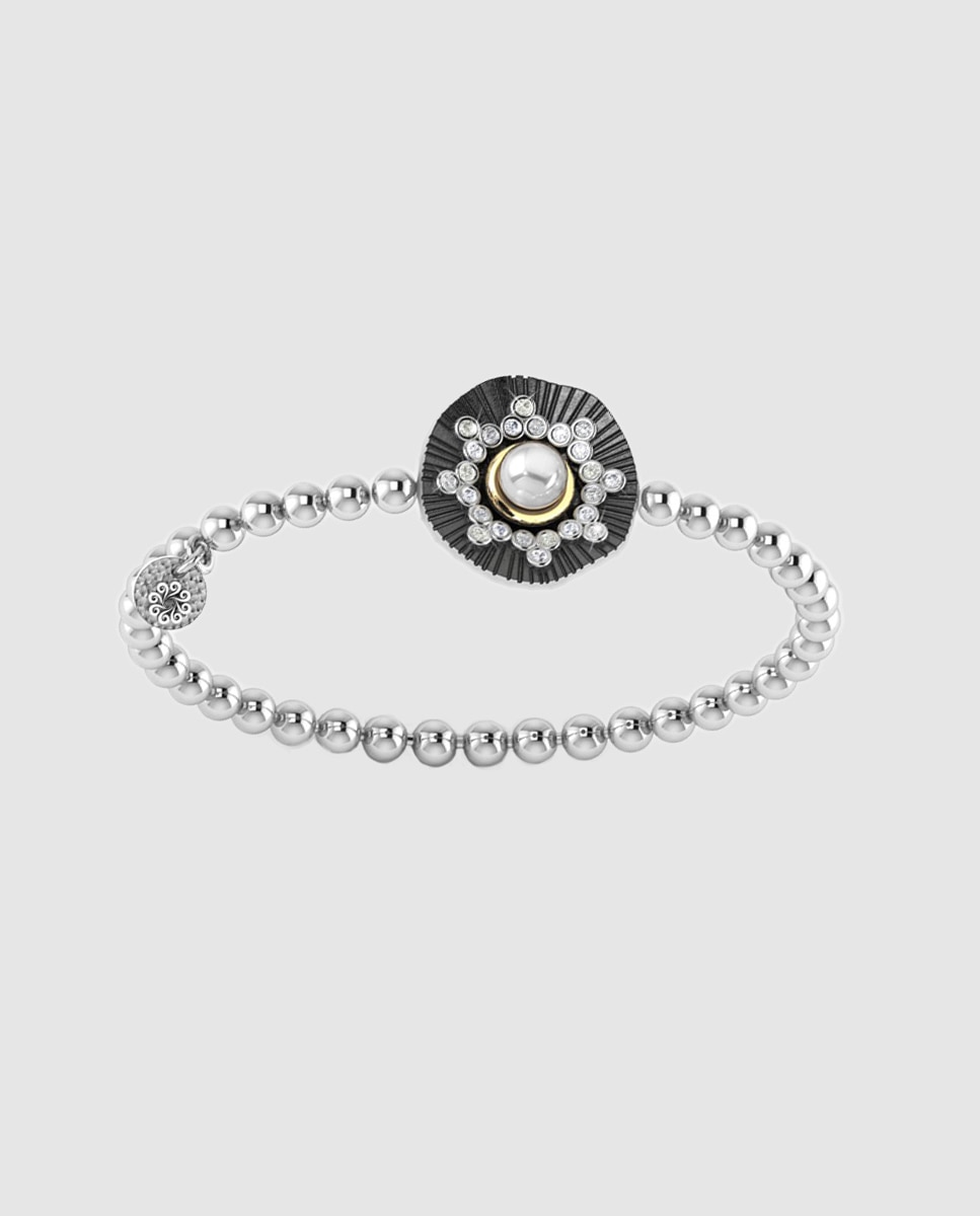 Bohemme - Pulsera Bohemme Sky Drops de plata, perla y zafiro.