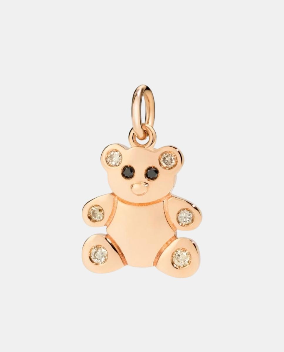 Imagen 0 de Charm Symbols Teddy Bear de oro y diamantes Rosa