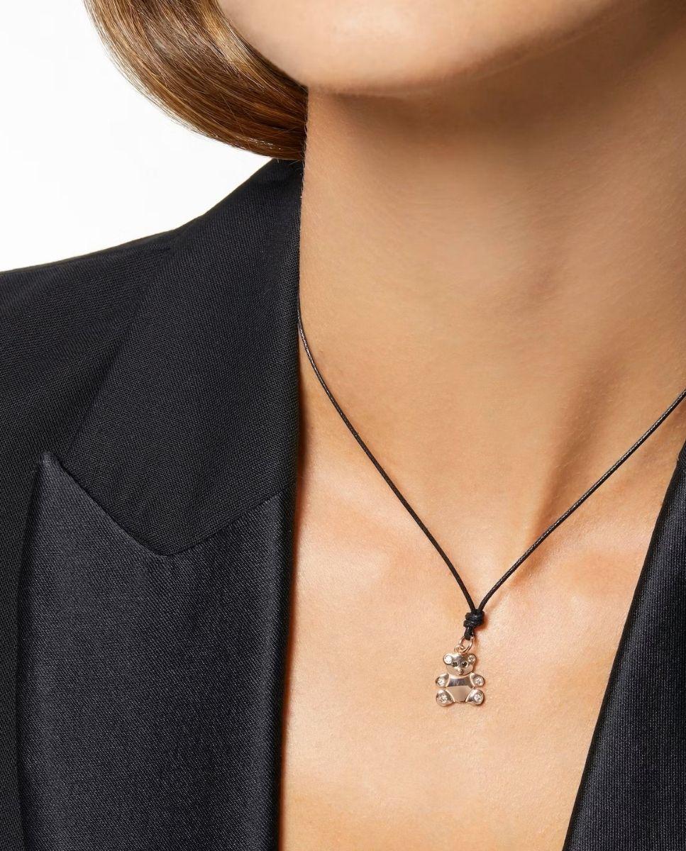 Charm Symbols Teddy Bear de oro y diamantes - DoDo - Rosa Rosa-3