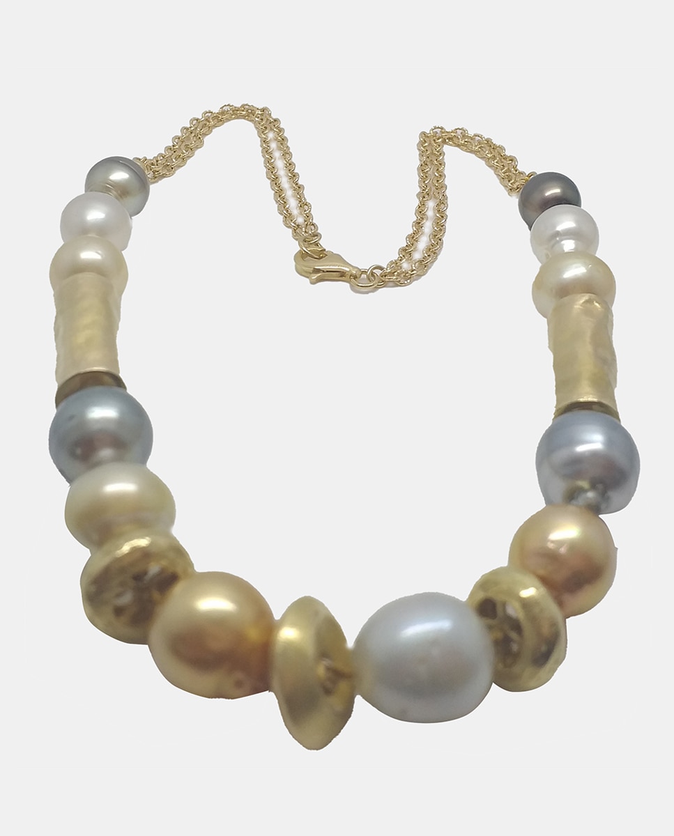 Imagen 0 de Collar de oro y perla Blanco
