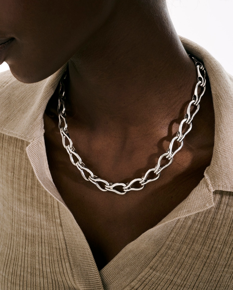 Collar Surf de plata con detalle eslabones - John Hardy - Plata Plata-4