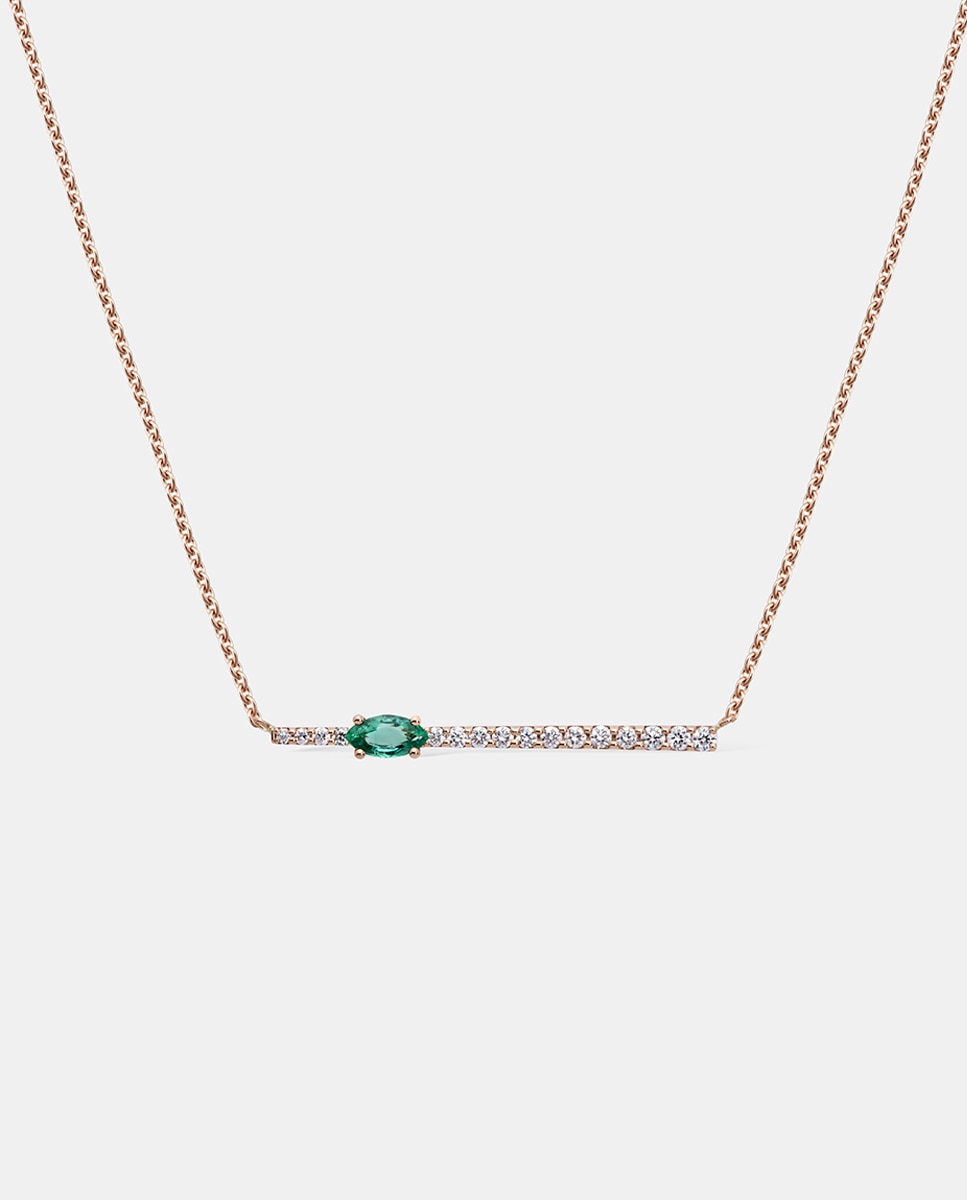Imagen 0 de Collar Jadín de Aire de oro con diamante y esmeralda Verde