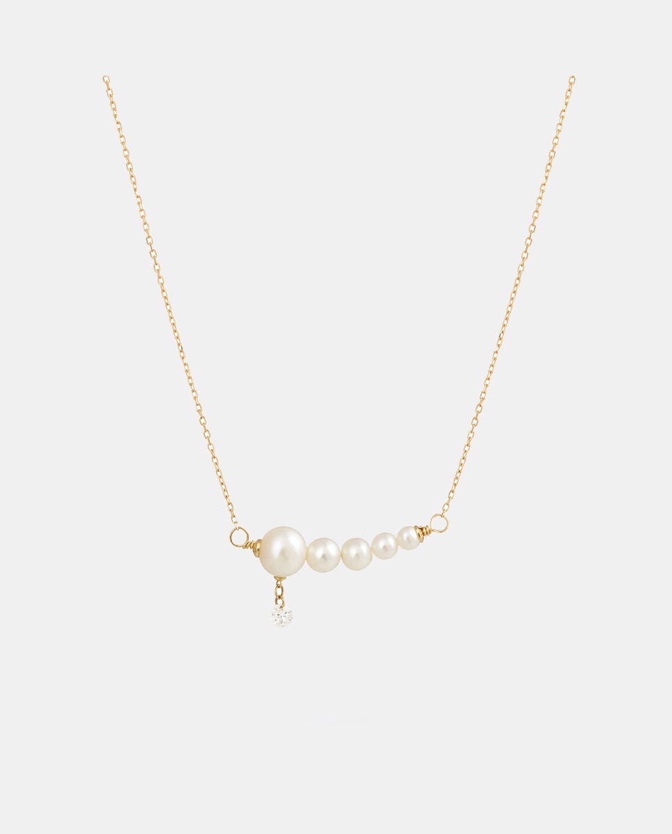 Imagen 0 de Collar Aphrodite de oro y diamantes con perlas Oro