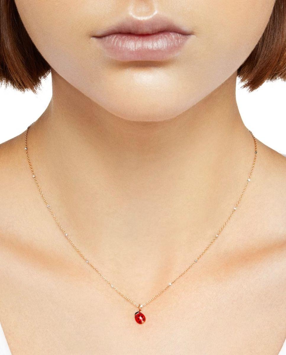 Imagen 2 de Collar Luck mariquita en oro rosa - DoDo