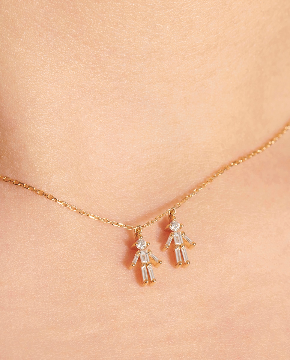 Colgante Iconic Niños de oro y diamantes - Little Ones - Blanco Blanco-2