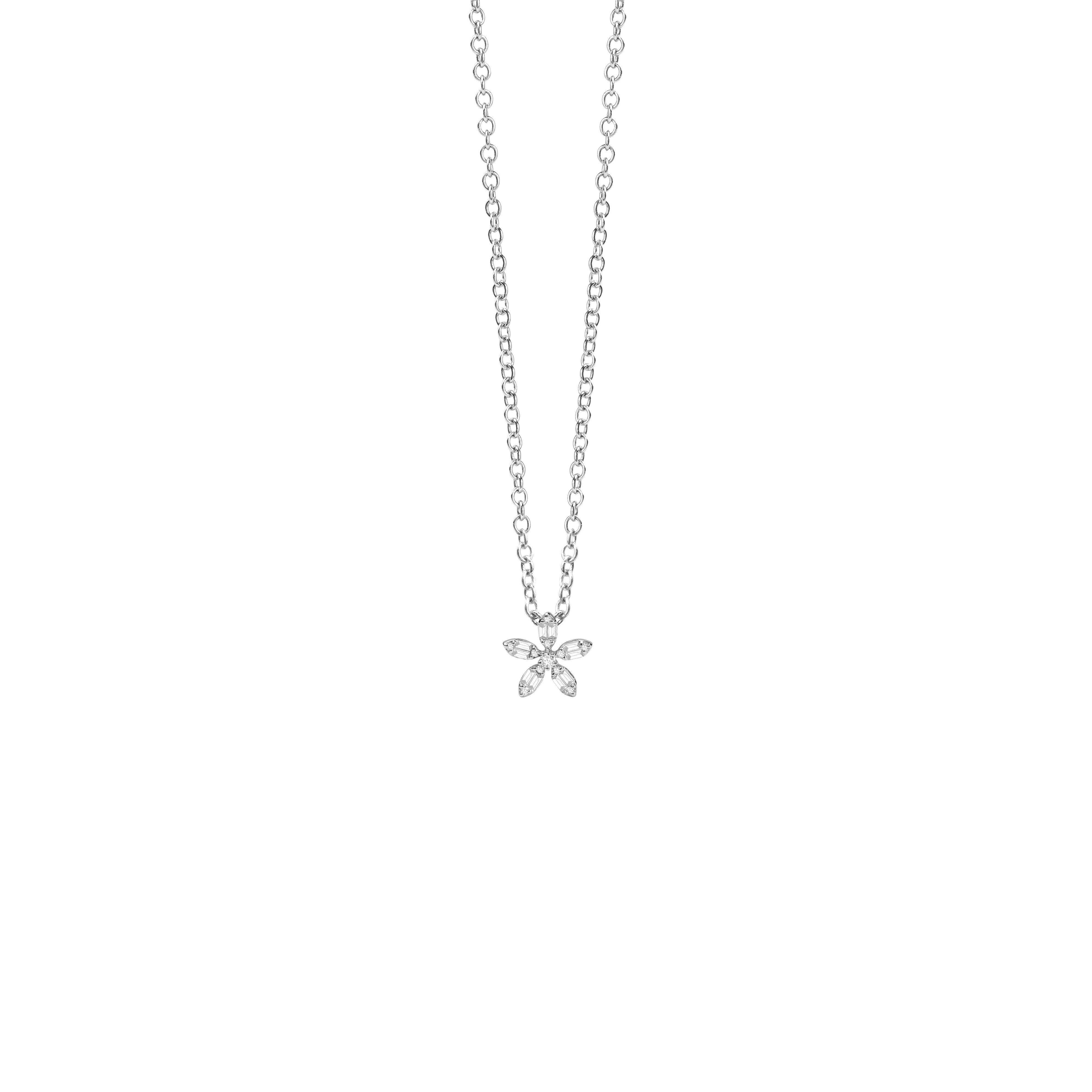 Imagen 0 de Colgante Magia Garden de oro y diamantes con flor Blanco