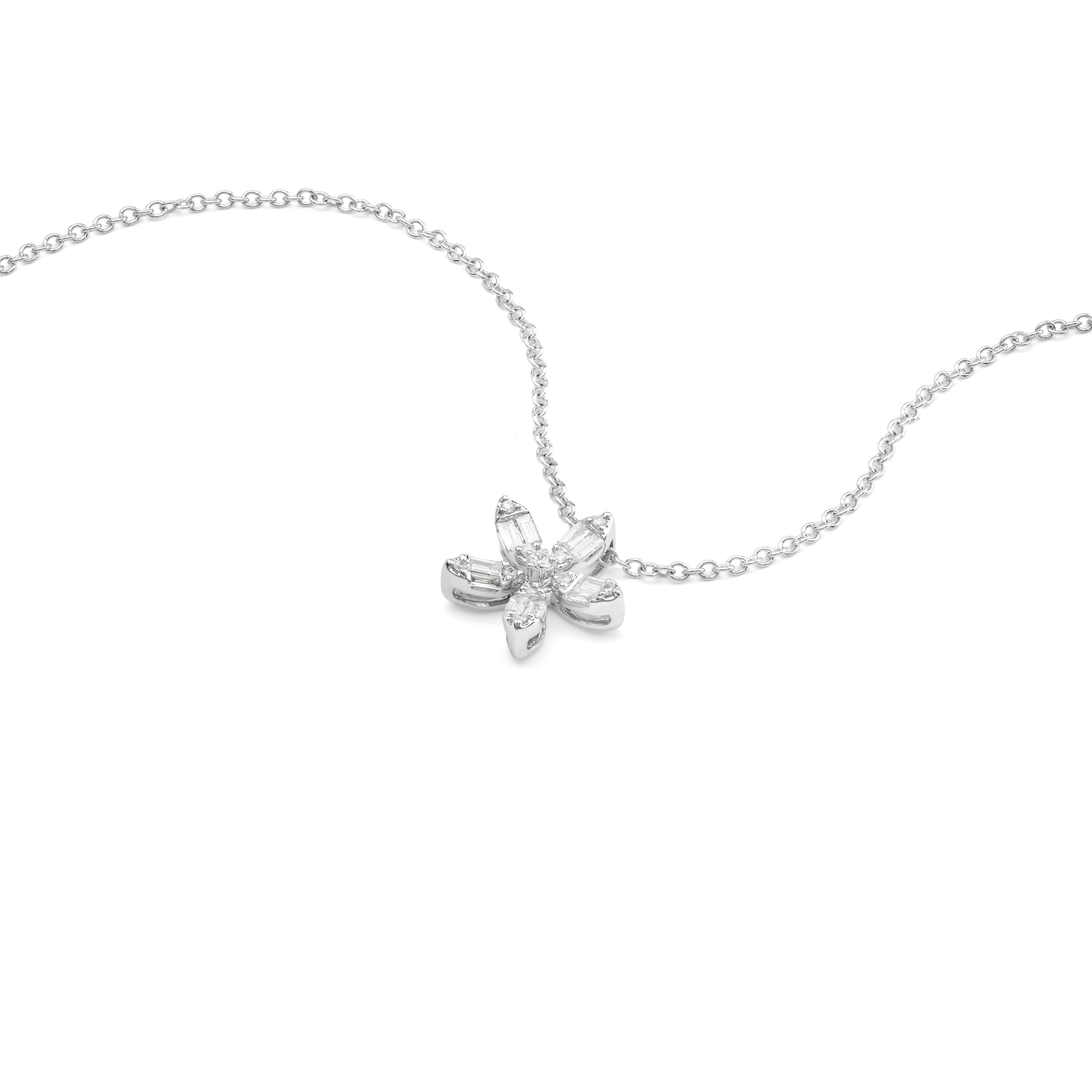 Colgante Magia Garden de oro y diamantes con flor - Salvini - Blanco Blanco-2