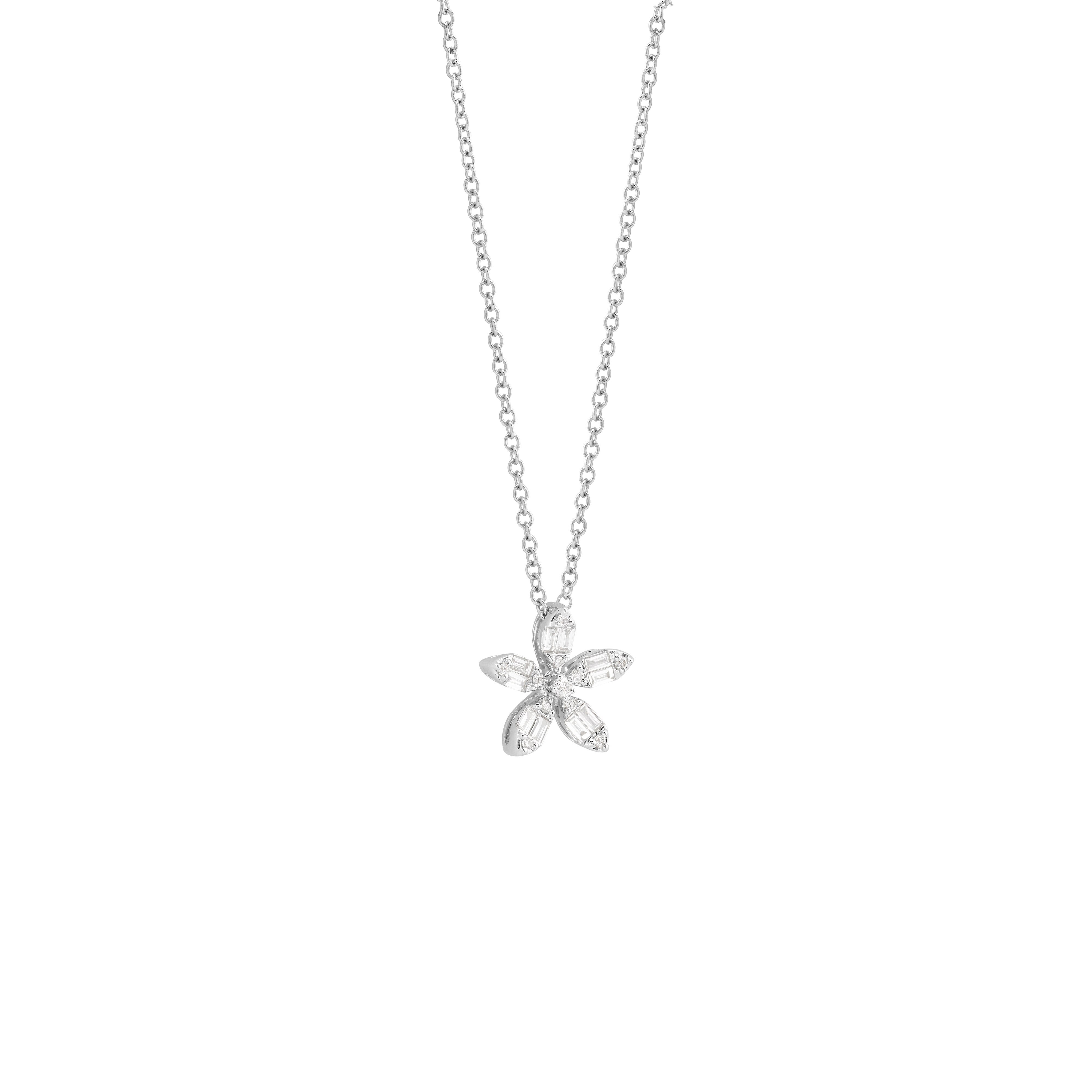 Colgante Magia Garden de oro y diamantes con flor - Salvini - Blanco Blanco-3