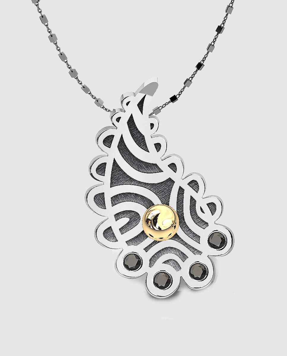 Imagen 0 de Colgante Bohemme Henna Tatoo de plata y espinelas Oro