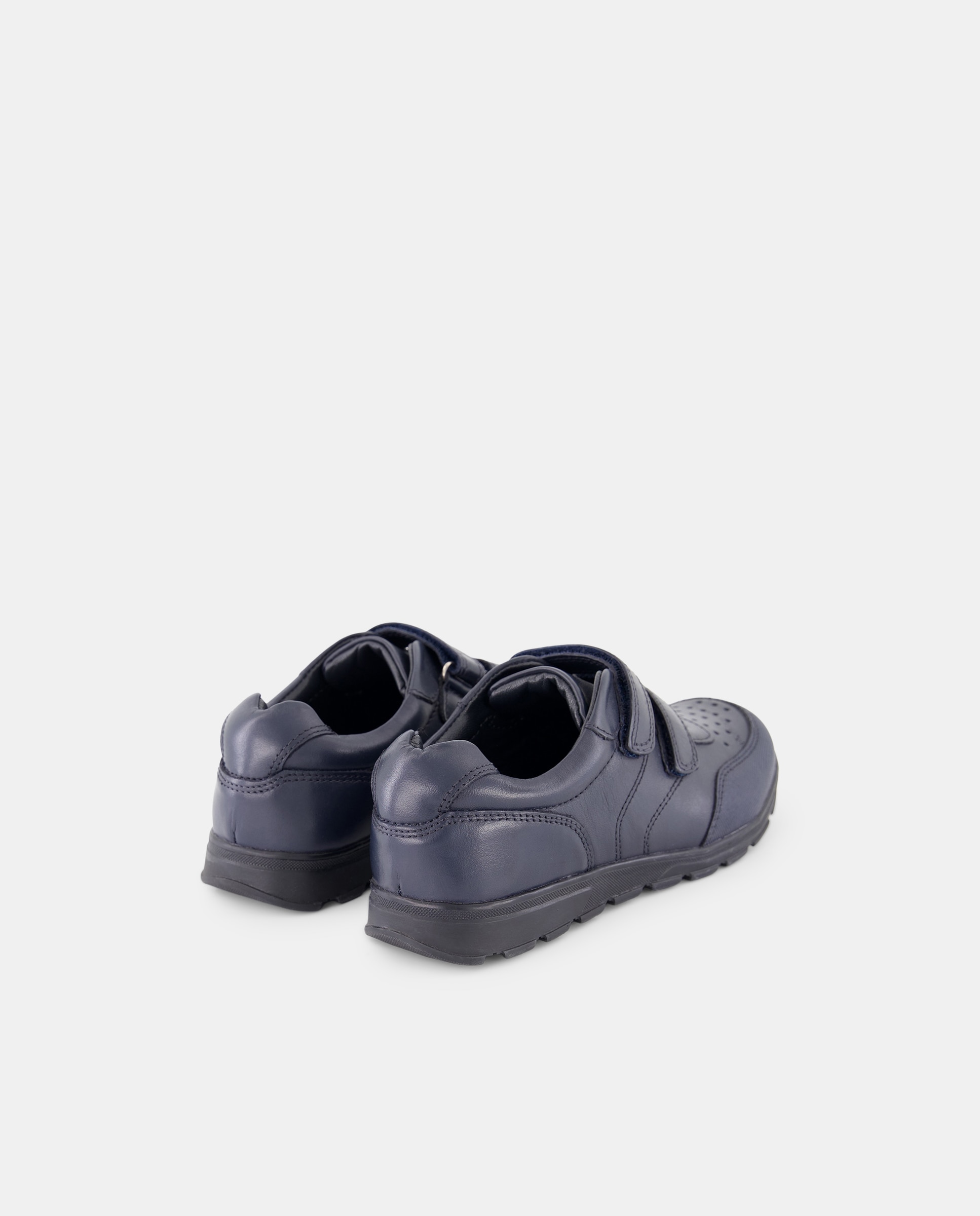 Sapatos Desportivos em Pele com Velcros Azul-marinho-3