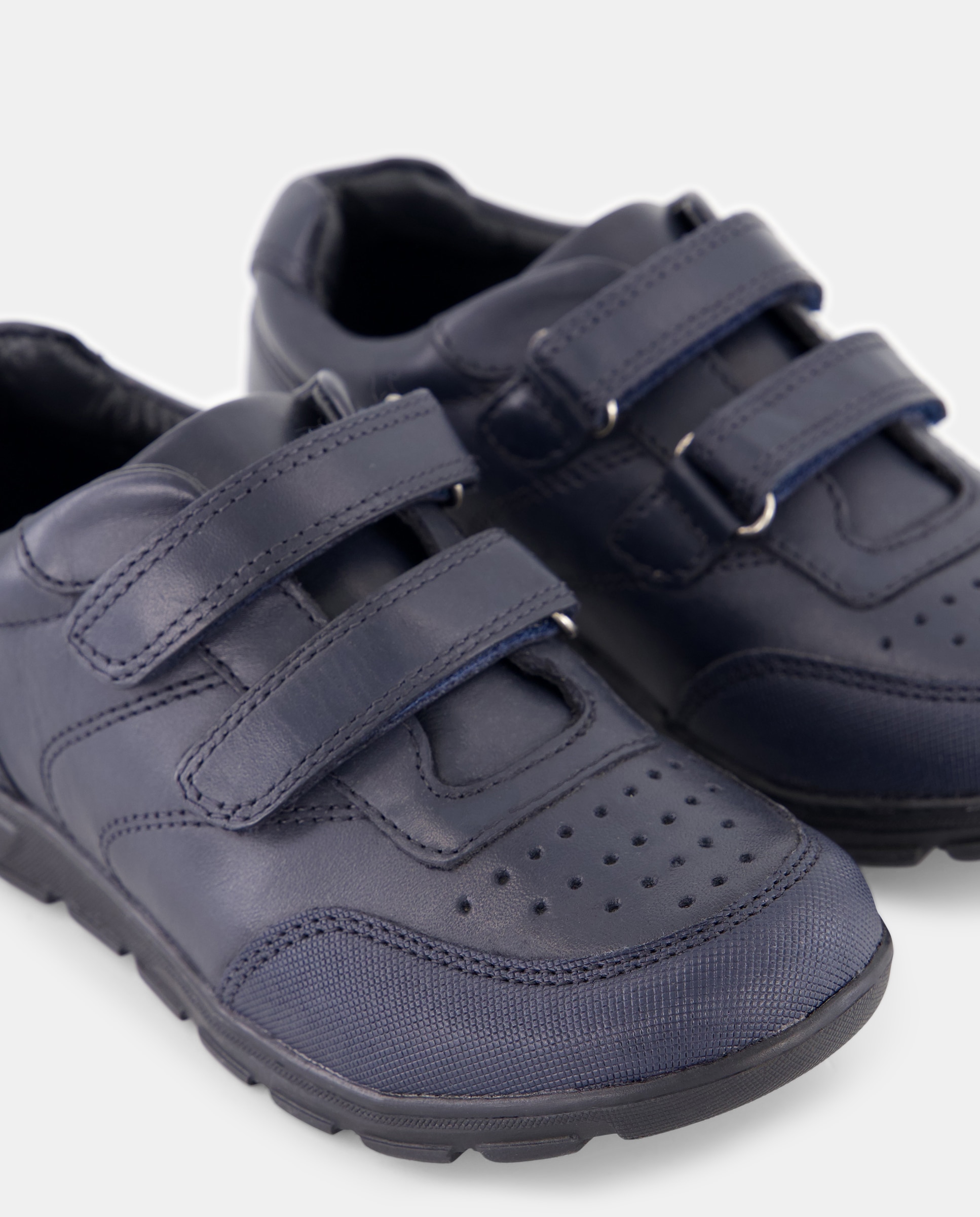 Sapatos Desportivos em Pele com Velcros Azul-marinho-5